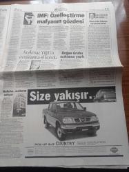 Hürriyet Gazetesi - 29 Ekim 1998 - Cumhuriyet'in 75. Yılı Kutlu Olsun - Beşiktaş'ın Yıldızı Şifo Mehmet - Fenerbahçe Başkanı Aziz Yıldırım Futbolculara Hepinizi Satarım - Süleyman Seba Türk Futbolu Ata'sının İzinde - Fazilet Partili Ağrı Belediye Başkanı Zeki Başaran Atatürk'e Hain Dedi - Genelkurmay Başkanı Orgeneral Hüseyin Kıvrıkoğlu Atatürkçüler Yılmayın - Bakire Bakan Fıkrası - Yıldırım Aktuna - Cavit Kavak - Alaattin Çakıcı Korkmaz Yiğit Türkbank İlişkilerine Açıklık Getirildi - Başbakan Mesut Yılmaz - Abdullah Öcalan Artık Ermenistan'da