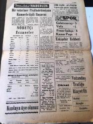 ESKİŞEHİR  YENİ HAKİMİYET GAZETESİ  YEREL TAŞRA BASINI --3 Şubat 1960 Yıl :7 Sayı :1852-- Ekmek Fabrikaları Şirketi Kuruluyor --Şehirde su sıkıntısı had  safhada - Şehir Meclis yarın Toplanıyor --Devlet Konservatuarı Tiyatro Bölümü  110 Kişilik Kadro ile Şehrimize Geliyor --2000 Kişilik  Yurt  Sitesinin Mukavelesi Dün İmzalandı --Memur maaşlarına  yüzde 20 zam --Dev Amerikan Roketi Atıldı ---Bir Veteriner  Profesörümüzün Kanserle İlgili Başarısı--Spor :Galatasaray :5 Vefa :1 -Fenerbahçe :4 Kasımpaşa :1 --