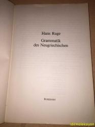 Hans Ruge - Grammatik des Neugriechischen - Romiosini Verlag - Almanca , Yunanca Kitap (Modern Yunanca Dilbilgisi)