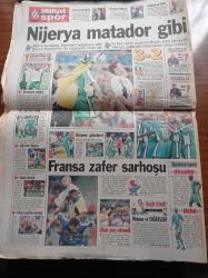 Milliyet Gazetesi - 14 Haziran 1997 - Fransa 98 Dünya Kupası - Amokachi - Okocha - Uche - Fazıl Say Türk Olarak Yalnızım - Devlette Protokol Sancısı - Süleyman Demirel Mutabakat Beni Bağlamaz Taraf Olmam - Genelkurmay Başkanı Orgeneral Hüseyin Kıvrıkoğlu'nun Görev Süresinin Uzatılması Konusunda Bir Talebi Yok - DYP Diyarbakır Milletvekili Salim Ensarioğlu Trafik Kazası Geçirdi Ağır Yaralı - Başkanlık Sistemi - 28 Şubat - Hüsamettin Cindoruk - İpek Yolu