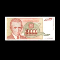 YUGOSLAVYA (1993) - 5.000 Dinar (ÇÇT 8,0/10) 
