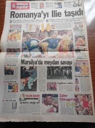 Milliyet Gazetesi - 16 Haziran 1998 - Ermeni Dosyası Yazı Dizisi - Altan Öymen - Fransa 98 Dünya Kupası - Okocha Ayıp Etti - Gelibolu'da Gemiye S 300 Baskını - Şırnak'a Bilgisayar - Jacques Chirac'tan Süleyman Demirel'e Endişelenmeyin - Askeri Şura'da Karar Günü - Gazeteci Ragıp Duran Cezaevine - Emlak Kralı Mahkumlar - Lale Karcı - Sezen Cumhur Önal