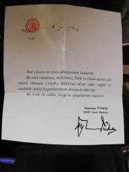 Efemera - Alparslan Türkeş yeni yıl tebriği ıslak imzalı - kitantik - kitaLog