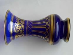 Antika Bohem Kobalt Mavi Cam Vazo