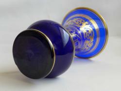 Antika Bohem Kobalt Mavi Cam Vazo