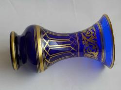 Antika Bohem Kobalt Mavi Cam Vazo