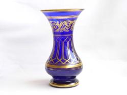 Antika Bohem Kobalt Mavi Cam Vazo