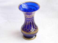 Antika Bohem Kobalt Mavi Cam Vazo