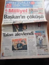 Milliyet Gazetesi - 12 Eylül 1998 -  Adalet Bakanı Hasan Denizkurdu'nun Acı Günü - Nuri Sesigüzel Yaralandı - Yeşil Kod Adlı Mahmut Yıldırım'ı Mikail Sarı Öldürttü - 2. Dünya Gençler Tekvando Şampiyonasında Yasin Baştuğ Altına Uzandı - Sultan Türkan Şoray İçin Şike - MTV Şampiyonu Madonna - Beşiktaş'ta Eylem Var - Şifo Mehmet Zona Oldu - Başkan Bill Clinton'un Çöküşü - Monica Lewinsky - Hillary Clinton'dan Sakıp Sabancı'ya Tebrik - İstanbul'un Yeşili Kaçak Yapıya Kurban - Kenan Evren Hastanede