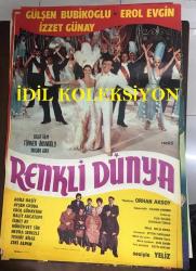 RENKLİ DÜNYA, 1980, FİLM AFİŞİ / POSTERİ - BÜYÜK BOY - ORİJİNAL - 100 X 68 cm EBADINDA ,- Original Turkish Big Size Movie Poster -  Orhan Aksoy, Fuat Özlüer , Erdoğan Tünaş, Erol Günaydın, Nevra Serezli, Ayşen Gruda, Adile Naşit, Halit Akçatepe, Gülşen Bubikoğlu, Erol Evgin, İzzet Günay, İsmet Ay, Mürüvvet Sim, HALDUN DORMEN, ERLER FİLM, TÜRER İNANOĞLU