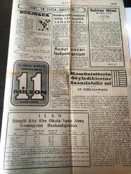 BİNGÖL  İKBAL GAZETESİ YEREL TAŞRA BASINI ---8 ARALIK 1964  YIL :1 SAYI :159--Hayırseverler Çamlıbel Çiftini Davalarında İçten Gelen Şevk ve Gayretle Destekledi ---Kuvvetin Temeli :Mehmet Aydar --Şiir Köşesi :Sevdiğim  Topraklar Üstüne --Dereden  Tepeden Yazan :Eloğlu --Fazilet Mücadelesi Yazan :John F. Kennedy--Sermaye  piyasasının  tesisi için hazırlık tamamlandı -  Hudut Pazarı Faaliyete Geçiyor --Çelikten Sağlam 3T Lastik İpliği