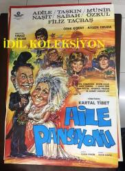 AİLE PANSİYONU, 1987, ÇİZİM FİLM AFİŞİ / POSTERİ - BÜYÜK BOY - ORİJİNAL - 100 X 68 cm EBADINDA -  Original Turkish Big Size Movie Poster - Kartal Tibet, İlhan Engin, Erol Günaydın, Ayşen Gruda, Münir Özkul, Adile Naşit, İsmail Hakkı Şen, Erdinç Akbaş,  Filiz Taçbaş, Cenk Koray,, YAVUZ IŞIKLAR, VARLIK FİLMCİLİK