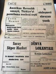 ADIYAMAN GAZETESİ YEREL TAŞRA BASINI   --7 Kasım 1985 -Evren Karaduman ile Görüştü -Karaduman  Bağımsızlara üyelik verilmeyecek --TBMM Başkanı :Necmettin Karaduman ---Hükümetin samimi  itirafı  KİT 'lerde Darboğazlar  giderilmedi --Transit Ticaretten Net Gelir  Yarı  Yarıya Azaldı - Sür ürünlerine yüzde 11- 13 zam geldi --Amerikan Havacılık sanayi Türkiye 'yi   pazarlama merkezi seçti -İş Sözleşmesi  Olmayan  Yandı -