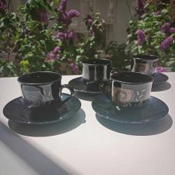 Fransız Arcoroc Geometrik Fincan Takımı