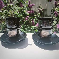 Fransız Arcoroc Geometrik Fincan Takımı