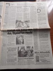 Akit Gazetesi - 29 Ekim 1998 - Hasan Karakaya - Hüseyin Üzmez - Abdurrahman Dilipak - Recep Tayyip Erdoğan'a Destek Mesajları - Son 4 Sezonun En İyi Beşiktaş'ı - Galatasaray Maçında Olağanüstü Önlemler -  Cumhuriyet Dualar Ve Tekbirlerle İlan Edilmişti Başörtüsüne Zülmeden Hale Getirildi - Cumhur'un Başörtülü Cepheye Mermi Taşıyan Anaları - 75 Yılın Ürünü Erol Evcil - Şişli Eksi Belediye Başkanı Gülay Aslıtürk