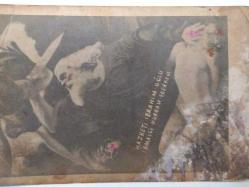 HZ.İBRAHİM OĞLU İSMAİLİ KURBAN EDERKEN TASVİRİ KARTPOSTALI,ARKASINA YAZILMIŞ,SİYAH BEYAZ,10 X 14 CM EBADINDA