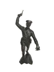 Tabancalı asker - Büyük boy figür / Orijinal Sovyet dönemi, oyuncak asker