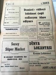 ADIYAMAN GAZETESİ YEREL TAŞRA BASINI   ---15 Kasım 1985 --İl Müdürlüğü Hayvan Sağlığı Şubesince Koruyucu  Aşılama ve Hastalık Takiplerine Devam Ediliyor --Bulgaristan dan kaçıp Türkiye  'ye  sığınan 3 Türk  çilelerini  anlattı --Karımı ve  çocuğumu  bırakıp  kaçtım  -Demirel :  Ülkeyi hükümet değil  enflasyon  idare ediyor --Öykü :Ufuk Öncü :Irgat --Can :Dizel  ithali yeni bir   banker  faciası  olabilir --