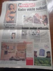 Hürriyet Gazetesi - 22 Kasım 1998 - Rusya'da Kadın Vekile Suikast - Galatasaray Duvara Çarptı - Stadyumlar İtalya Şaşırma Sabrımızı Taşırma Sloganları Attı - Hasan Şaş - Bebek Katili Abdullah Öcalan'ı Ülkesinde Ağırlayan İtalyan Başbakanı D'alema'nın Başı Fena Belada - Meclis Başkanvekili Kamer Genç Hüsrev İle Eroinci Hüsrev Akın Aynı Binada - Roma Büyükelçisi İnal Batu - Mesut Yılmaz İtalya'nın Yaptığı Yanına Kalmaz- Harika Avcı