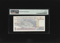 Bir Yeni Türk Lirası 1 YTL  P216 2005 PMG 66 EPQ GEM UNC S/N A27045067 /  8.EMS 1. Tertip