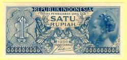 ENDONEZYA Indonesia, 1 Rupiah, 1956, P-74, UNC (TK 15 406) ÇİL