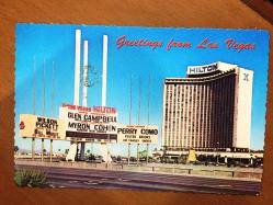 ŞEHİR KARTPOSTALI, AMERİKA LAS VEGAS HİLTON HOTEL, ARKASI YAZILMAMIŞ, RENKLİ, 10 X 15 CM EBADINDA
