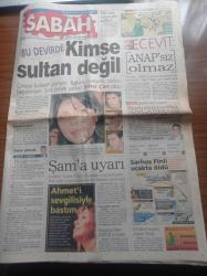 Sabah Gazetesi - 6 Aralık 1998 - Beşiktaş Trabzonspor Bu Futbol Şöleni Kaçmaz - Mehmet Ali Yılmaz - Süleyman Seba - Barcelona - Çeteye Bulaşan Yanıyor Bakan İşadamı Şarkıcı Farketmiyor Son Örnek Şarkıcı Sibel Can Oldu -  Şam'a Uyarı - Sezen Aksu Ahmet Utlu'yu Sevgilisi İle Bastım - Karahan Çantay - Hakan Ural - Bülent Ecevit ANAP'sız Olmaz - Süleyman Demirel PKK Hala Suriye Topraklarında Faaliyet Gösteriyor - Tansu Çiller İle Mesut Yılmaz Soruşturma Anlaşması