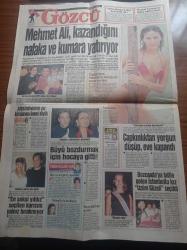 Gözcü Gazetesi - 25 Ağustos 1998 - Başsavcı Vural Savaş Kayıp 1 Trilyon İçin Necmettin Erbakan'a Dava Açtı - Hülya Koçyiğit - Cihan Ünal - Beşiktaşlı Alpay Özalan'a Tarihi Ceza - Trabzonspor Mucize Peşinde - Halis Toprak'a 5 Trilyonluk Nispet Gülücükleri - Genelkurmay Başkanı Orgeneral İsmail Hakkı Karadayı'nın Son MGK'sında İrtica Ve Mafya Konuşuldu - Kırmızı Pasaport Veren MİT'çi Yavuz Ataç'ın Alaattin Çakıcı'nın Kız Kardeşine Nikâh Şahitliği Yaptığı Ortaya Çıktı - Mesut Yılmaz