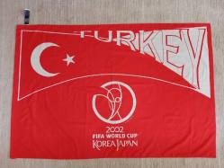 Türkiye Futbol Milli Takımı Dünya Kupası Bayrağı - 2002 FİFA World Cup Korea Japan - Orijinal FİFA ürünüdür