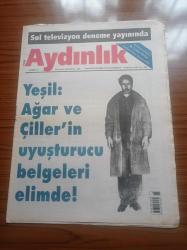 Aydınlık Gazetesi - 14 Haziran 1998 - Kurucusu Şefik Hüsnü - Doğu Perinçek - Yeşil Mehmet Ağar Ve Tansu Çiller'in Uyuşturucu Belgeleri Elimde - Yüksek Askeri Şura Batı Destekli İrticaya Aman Yok - Seçim İçin Yasalar Değişmeli - ADD Başkanı Yekta Güngör Özden - Cengiz Ersever Deli Raporu Almaya Çalışıyor - Semih Tufan Gülaltay'ın Polis İfadesi - Gümrükler Ülkücü Mafyaya Emanet - Özer Çiller'i  Yakacak İfade