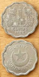1944 Yılı Türkiye Papatya 1 Kuruş