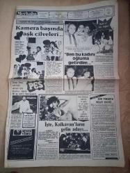 Merhaba Magazin Gazete 5Ekim 1983 önlü arkalı 2 sayfa 26*50cm Türkan Şoray-Cihan Şoray-Turan Sezginli-Mine Mutlu-Çiğdem Tunç-Çizgi karikatör