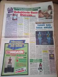Yelpaze Magazin Gazete önlü arkalı 2 sayfa 26*50cm Hülya Avşar-Serpil Çakmaklı-Osman Hattat-Bebeklerin gece dünyası-Kansere karşı hassas noktalar
