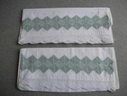 KULLANILMAMIŞ - SANDIK ESKİSİ - KANAVİÇE İŞLEMELİ - TEK KİŞİLİK YASTIK - 2 ADET