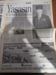 Milliyet 75. Yıl Gazetesi - 29 Ekim 1998 - Atatürk Kürsüde - Bedri Rahmi Eyüboğlu - Suna Kan - Ara Güler - Naim Süleymanoğlu -Cumhuriyet'in 75. Yılı - Falih Rıfkı Atay - Anayasa Komisyonu Egemenlik Ulusundur - TBMM Birinci Dönem - Tefik Rüştü Aras - Refik Koraltan - Ali Kılıç - Ve Osmanlı Gidiyor - Vahdettin Malta'da- 27 Mayıs Ve Sonrası - Anayasaya Laiklik İlkesi - Adnan Menderes - 12 Eylül - Kenan Evren - Süleyman Demirel - Turgut Özal - Almanya'ya Tarihî Değiştiren Göç