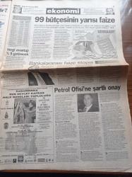Milliyet Gazetesi - 31 Temmuz 1998 - Tarkan Vatanıma Canım Feda - Galatasaraylı Filipescu'ya Çifte Talip - Mirsad Türkcan Yıldız Olacak - Okocha Çizmeyi Aştı - Tansu Çiller'in Annesi Muazzez Çiller - DTP'de Refaiddin Şahin Krizi - Bill Clinton Zorda - ABD'de Monica Lewinsky Skandalı - Gökova Termik Santrali Durmadı - Sansürün Adı RTÜK - Seçime Rekor Oy 488 Milletvekili Nisan'da Seçime Evet Dedi