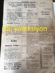 ADIYAMAN DEMOKRAT GAZETESİ  YEREL TAŞRA BASINI ---15 Ocak  1955 YIL:1 Sayı :51--Lise binasının yaptırma derneğinin  faaliyeti karşısında  :A. Şeref Bilgiç--Pulsuz İstid'a Adıyaman ,Gaziantep ve Malatya Valiliklerine --Kızılay  Yardımları --Tarih Sütunu :Adıyaman  ve  Civarı  : Şükrü  Erdoğan -İlan Adıyaman Valiliğinden --