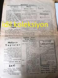 ADIYAMAN DEMOKRAT GAZETESİ  YEREL TAŞRA BASINI ---1 Şubat 1955 Yıl :1 Sayı :55 --Vali İbrahim  Tevfik Kutlar 'ın  Besni de ki  tetkik ve teftişleri --İhtiras :A.Şeref Bilgiç ---D.P Besni  Kongreleri --Tarih sütunu  :Adıyaman ve civarı  :Şükrü Erdoğan --Adliye tayin --