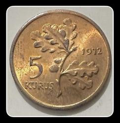 1972 - 5 KURUŞ ÇİL (TCM72) Natürel