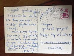 ŞEHİR KARTPOSTALI, ALMANYA FRANKFURT MAIN NEHRİ VE ÜZERİNDEKİ TARİHİ KÖPRÜ, ARKASI YAZILI VE PULLU (YÜKSEL GÜNGÜL), RENKLİ, 10 X 15 CM EBADINDA