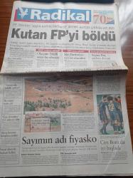Radikal Gazetesi - 17 Eylül 1998 - Galatasaray Juventus'u Titretti - Bu Fenerbahçe'den Korkmak Lazım - Trabzonspor'da Kriz Donduruldu - Recai Kutan Fazilet Partisi'ni Böldü - ANAP Genel Başkan Yardımcısı Yaşar Okuyan - Türkiye'de Sayımın Adı Fiyasko - Aydın Menderes