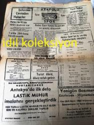 HATAY ATAYOLU GAZETESİ YEREL TAŞRA BASINI  ---- 15 Eylül 1979 Yıl :42 Sayı :11860-- Başbakan ve CHP Genel başkanının Seçim Gezisi Kamu Oyunun Dikkatinin  Antakya 'ya  Yöneltti   Ecevit Seçim Kampanyasını  Antakya da  başlatıyor -- Genel -İş Ecevit 'e  Çağrıda Bulundu --Hani  Nerde O Şevk O Heyecan Beşir -- Ehliyet olayı için  müfettiş isteyen  emniyet iki  komiserlerle   üç polis  memurunu açığa alındı  --Türk ocağına ateş açıldı - Hatay da 10 bin  tütün  üreticisi var --- Hatay Spor Konya  da puan  ve  prestij  arayacak -- Yarın  futbol panayırı var --