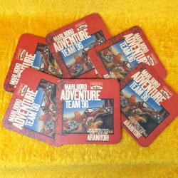 VINTAGE MARLBORO ADVENTURE TEAM 96 , OFF ROAD JEEP RESİMLİ MUKAVVA BARDAK ALTLIKLARI 6 ADET