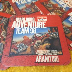 VINTAGE MARLBORO ADVENTURE TEAM 96 , OFF ROAD JEEP RESİMLİ MUKAVVA BARDAK ALTLIKLARI 6 ADET