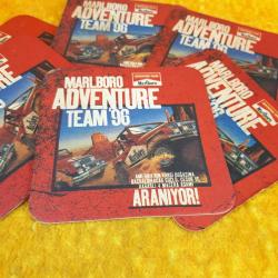 VINTAGE MARLBORO ADVENTURE TEAM 96 , OFF ROAD JEEP RESİMLİ MUKAVVA BARDAK ALTLIKLARI 6 ADET