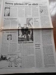 Yeni Şafak Gazetesi - 27 Ağustos 1998 - Ahmet Taşgetiren -  Nazlı Ilıcak - Recep Tayyip Erdoğan Yaptıklarımız Bazılarını Çıldırttı - İşbitirici Sedat Peker Cezaevinde - Balkan Şampiyonu Bisikletçimiz Erdinç Doğan - Fenerbahçe Başkanı Aziz Yıldırım UEFA'da Zirveye Oynanacağız : Başsavcı Vural Savaş Gözünü Fazilet Partisi'ne Dikti - Alaattin Çakıcı'ya Pasaport Veren MİT'çi Yavuz Ataç'ın Çin'de Aktif Görevler Üstlendiği Belirtildi - Abdullah Gül - Tansu Çiller - Rumlar S 300'den Vazgeçti