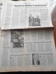 Yeni Şafak Gazetesi - 16 Temmuz 1998 - Ahmet Taşgetiren - Nazlı Ilıcak - Ömer Çelik -  Yılmaz Güney - Cüneyt Arkın -  Fikret Hakan - İbrahim Tatlıses - Naim Süleymanoğlu - Basketbol Milli Takımı Koç'u Erman Kunter - Yine PKK Baskını - Laleli Devri Bitiyor - Bülent Ecevit Bastırıyor - Hayyam Garipoğlu POAŞ'ı Kaybetti - Tansu Çiller Kartel'e Yüklendi
