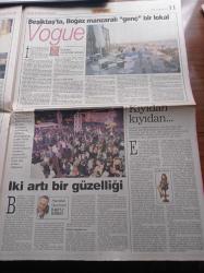Yeni Yüzyıl Pazar Gazetesi -  5 Temmuz 1998 - Ali Poyrazoğlu - Kürşat Başar - Atilla Dorsay - Denizde Beş Yıldızlı Hayat - Zuhal Osman Atasoy - Sedef Kabaş - Ali Taciroğlu'nun Vefa Borcu - İbrahim Tatlıses - Sibel Can - Hande Ataizi - Pazar Oyun - - Gemici Bağları - Plajların Yıldızı Bikini - Mehveş Evin - Beşiktaş'ta Boğaz Manzaralı Genç Bir Lokal Vogue - Gusto Engin Akın - Deniz Ziya Temeltaş