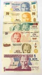 Efemera - 8.Emisyon 1/5/10/20/50/100 Yeni türk lirası tam set eski para - kitantik - kitaLog